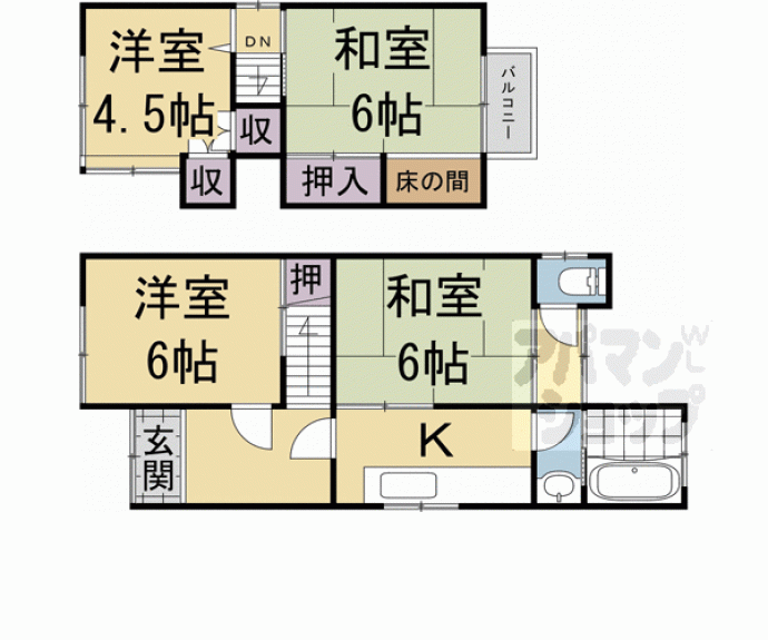 【小倉町山際貸家】間取