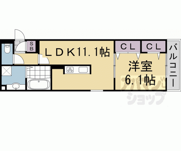 【Ｄ－ｒｏｏｍ西大路九条】間取