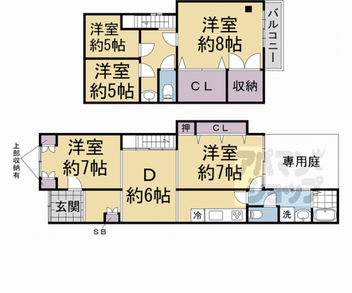 【上京区中橋詰町貸家】間取