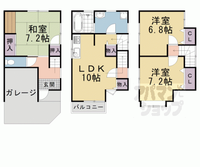 【壬生高樋町貸家】間取