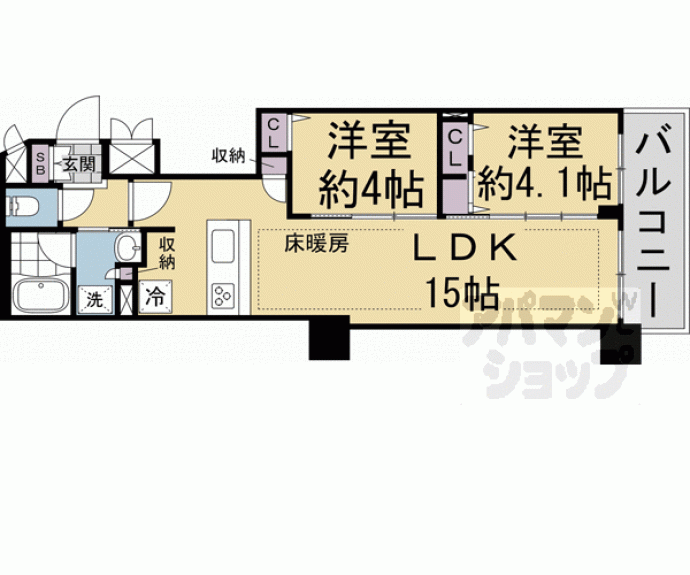 【ソルプレサンス京都ＳＴＡＴＩＯＮ　ＲＥＳＩＤＥＮＣＥ】間取