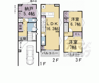 【醍醐御園尾町貸家】