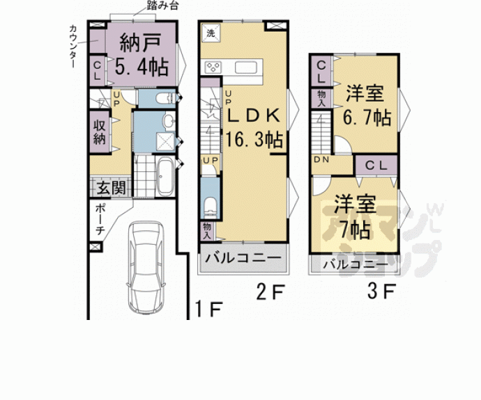 【醍醐御園尾町貸家】間取