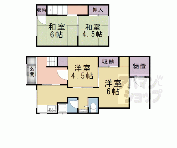 【西野小柳町貸家】間取