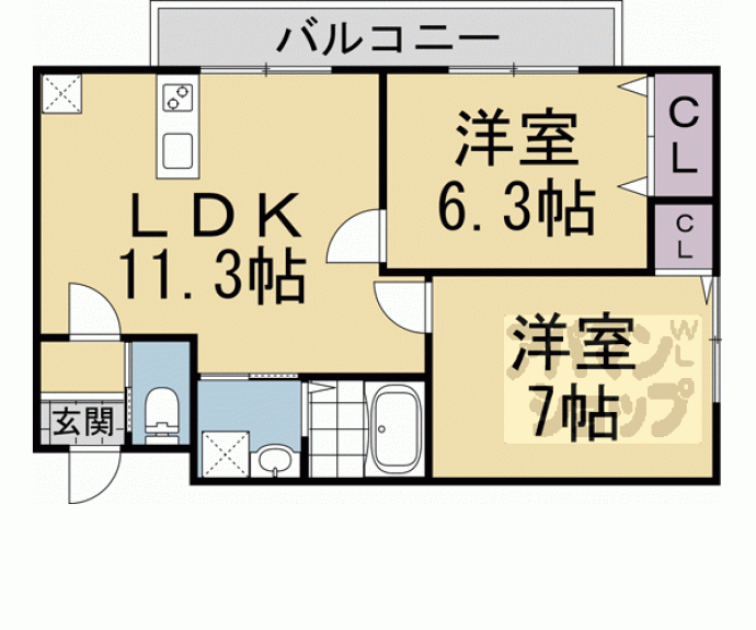 【エントランスライフ宝ヶ池】間取