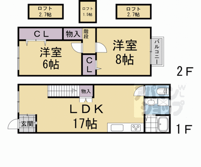 【京の町屋六条揚梅通Ⅰ】間取