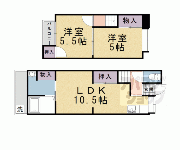 【西野櫃川町貸家】間取