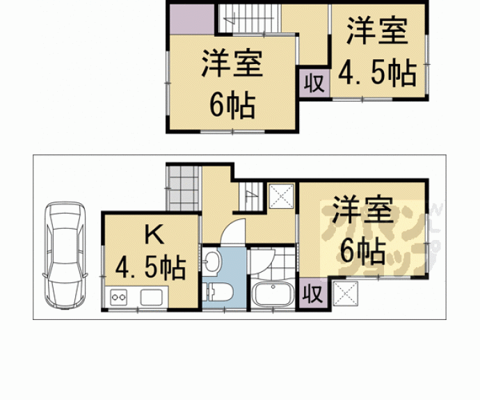 【広野町小根尾１５番地９貸家】間取