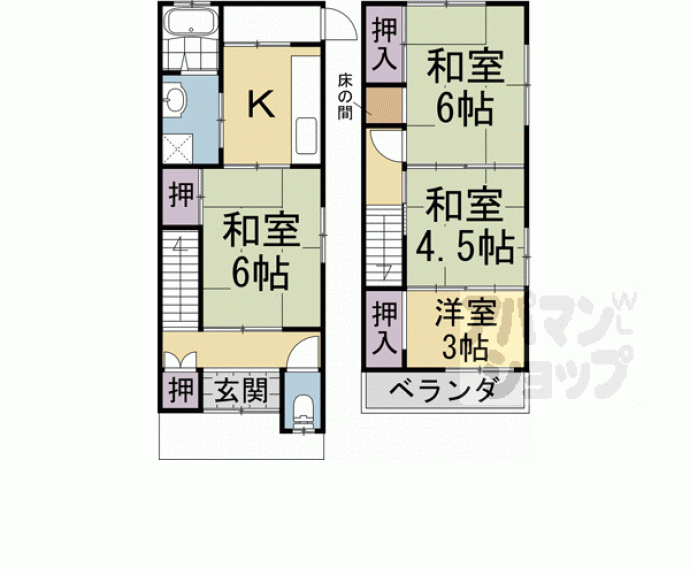 【下鴨蓼倉町１６貸家】間取