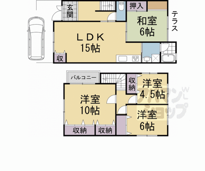 【神明石塚２７番地１３貸家】間取