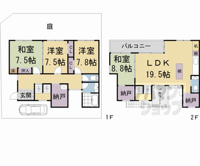 【桃山町中島町貸家】間取