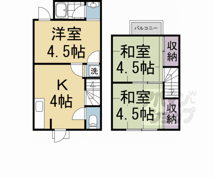 【横大路下三栖辻堂町貸家】間取