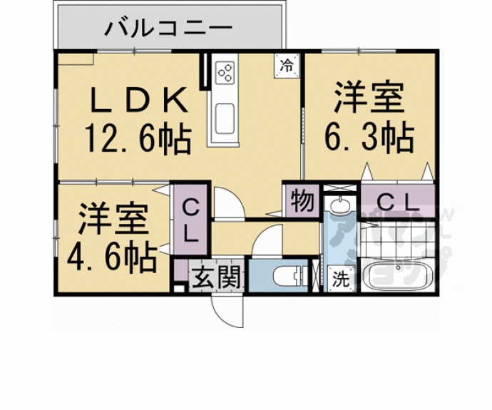 【ＧＲＡＭＭ深草　Ｎｏｒｔｈ】間取