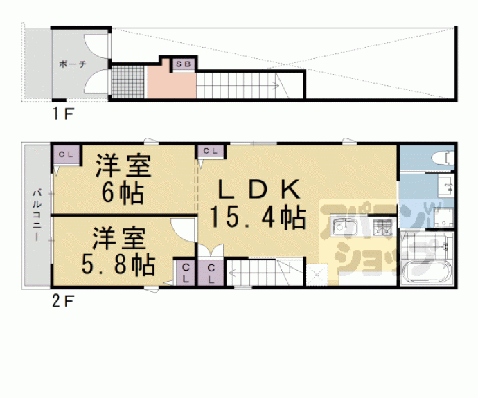 【坊門町貸家】間取