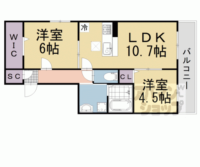 【仮称）ＤーＲＯＯＭ伏見区深草佐野屋敷町】間取