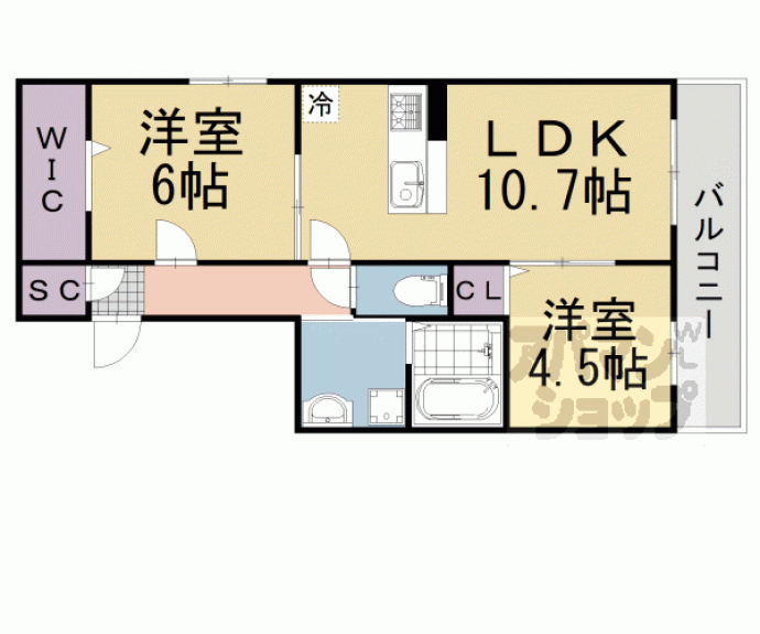 【仮称）ＤーＲＯＯＭ伏見区深草佐野屋敷町】間取