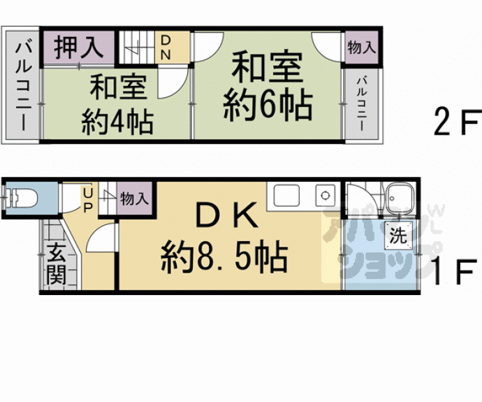 【嵯峨広沢御所ノ内町３１－５貸家】間取