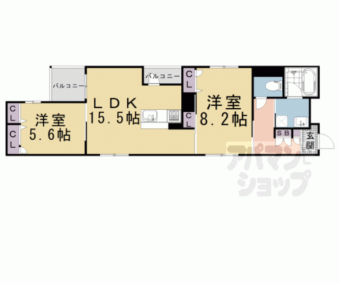 【シャーメゾン　ライズ　Ｏｎｅ】間取