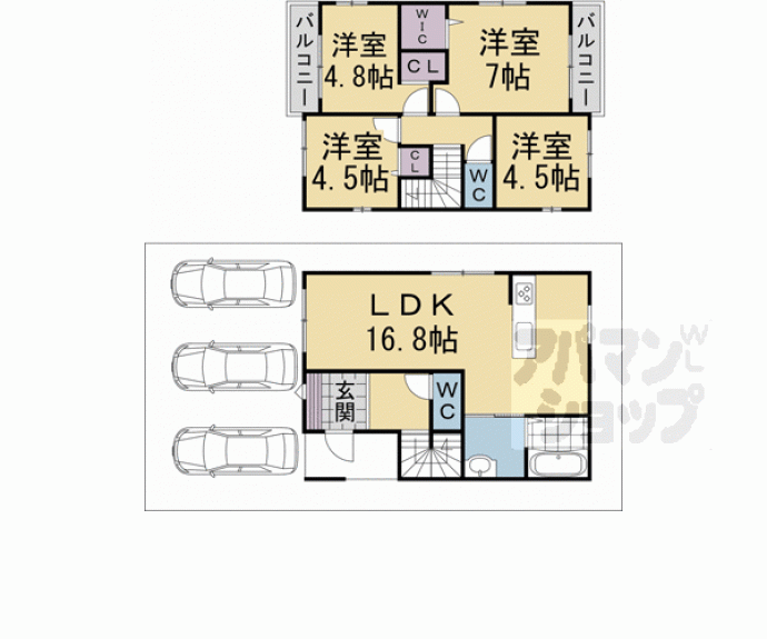【上賀茂北ノ原町９－１６貸家】間取