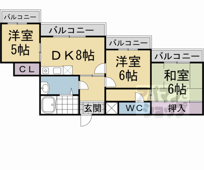 【ソレイユ三宅Ⅰ】間取