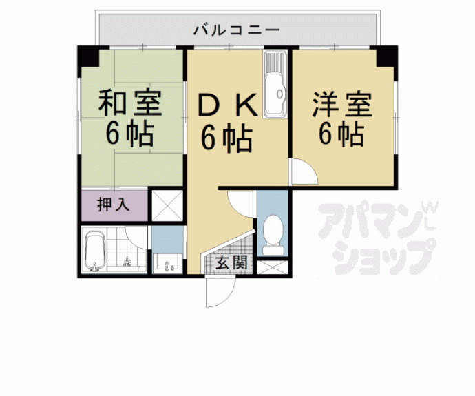 【タウンコーポくつかけ】間取