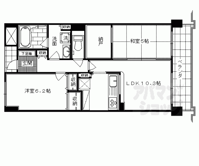 【パインフィールド西京極】間取