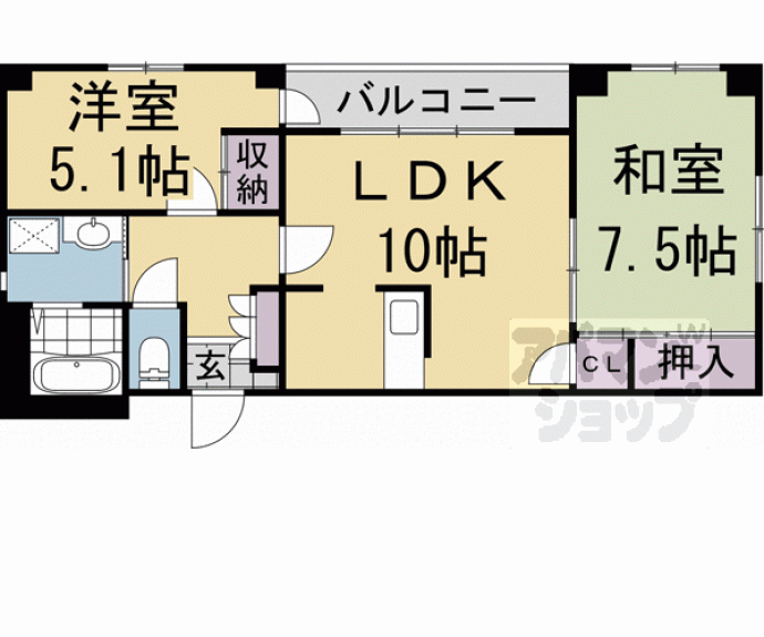 【ＴＷＩＮＫＬＥＣＯＵＲＴ桂Ⅰ】間取