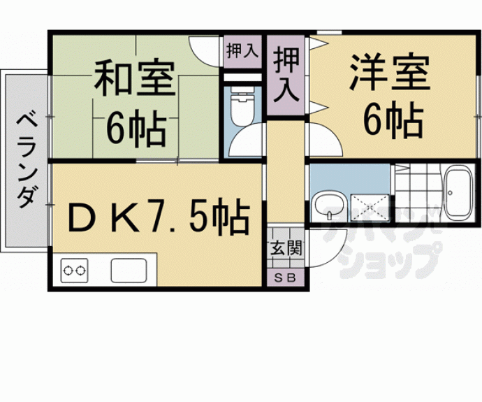 【ハイカムール上桂】間取