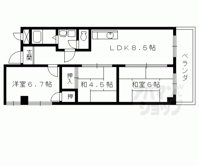 【ハイツ桂Ａ・Ｂ】間取