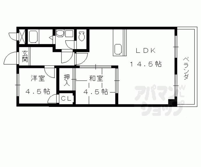 【ハイツ桂Ａ・Ｂ】間取