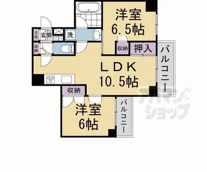 【Ｗｅｓｔ　Ｈｉｌｌ　ＴＡＫＡＴＳＵＫＡⅡ】間取