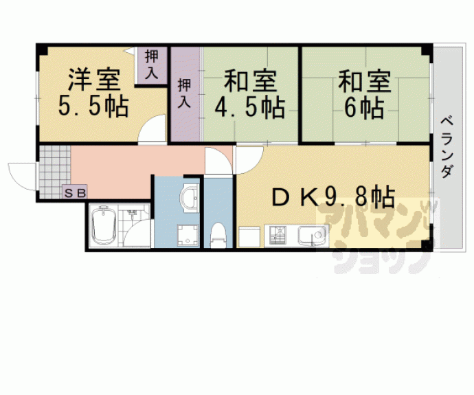 【ロイヤルハイツ高塚Ⅱ】間取