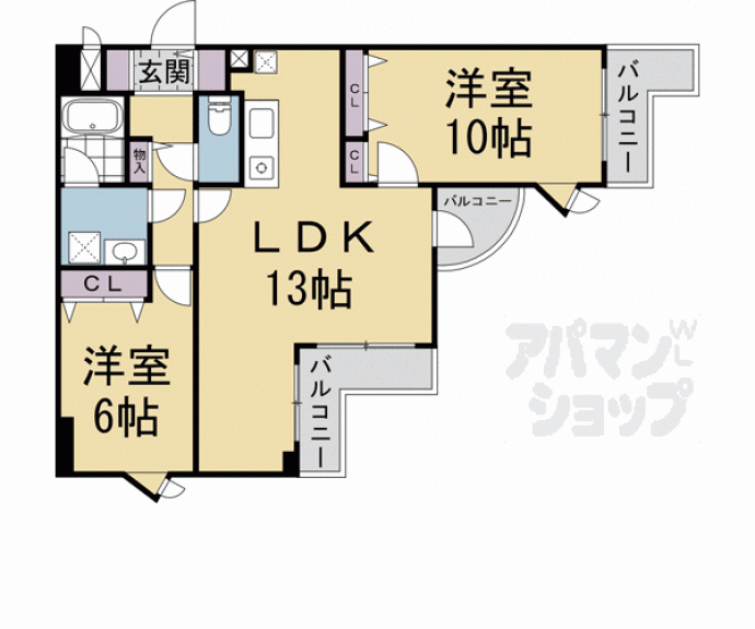 【プレセランス山科】間取