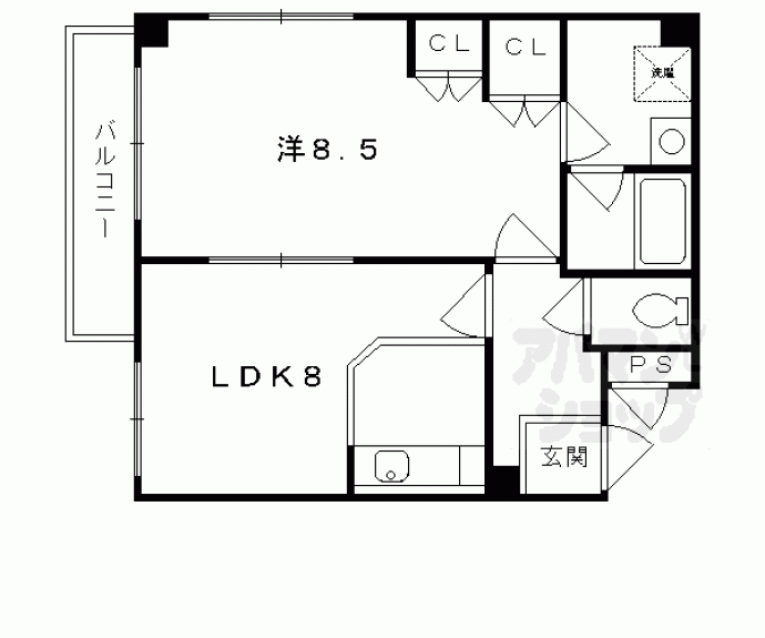 【ジュネス四条大宮】間取