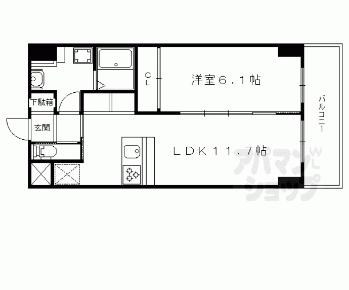 【竹鼻扇町マンション】間取