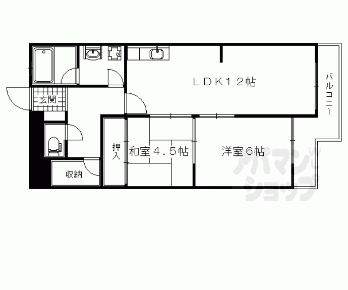 【ビューハイツ京都山科】間取