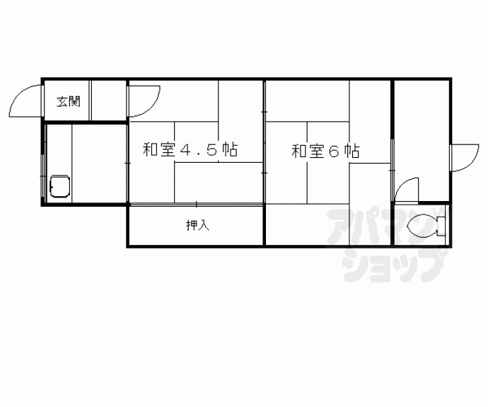 【西七条掛越町アパート】間取