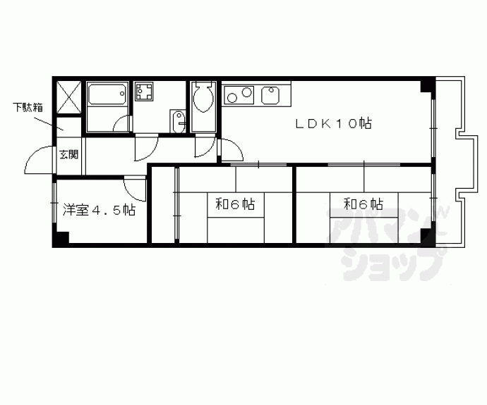 【ハイツ山科】間取