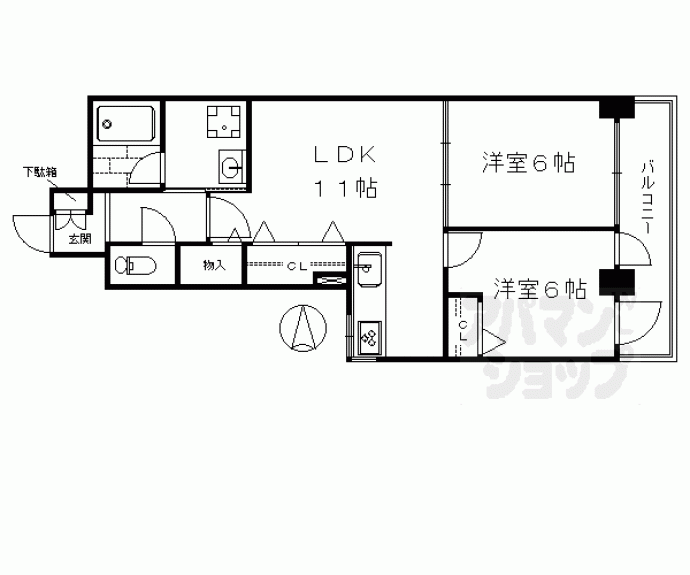 【ユニティ西大路】間取