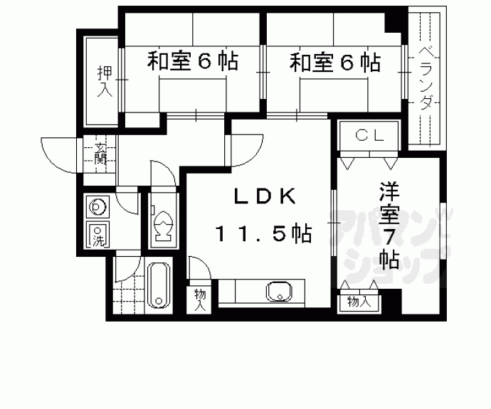 【コア・セカンド山下】間取