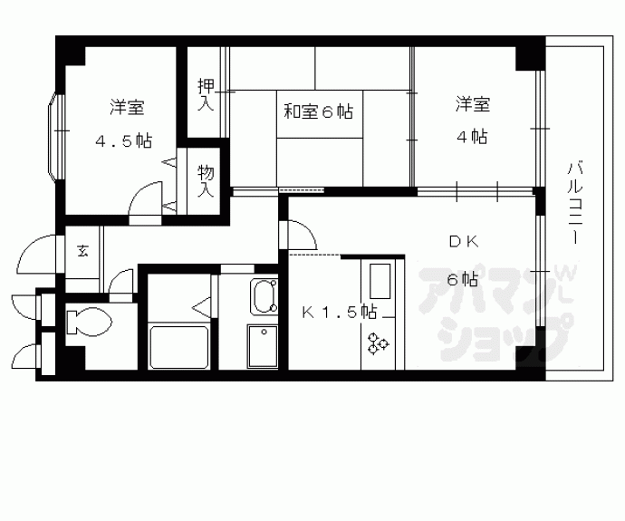 【グランドゥール太秦】間取