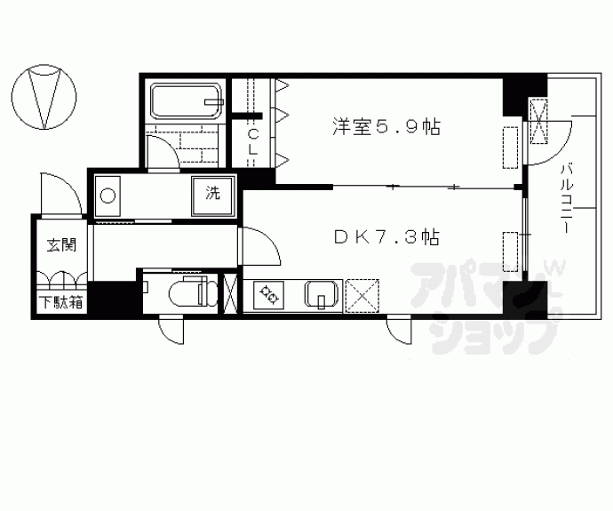 【ベラジオ五条堀川Ⅲ】間取