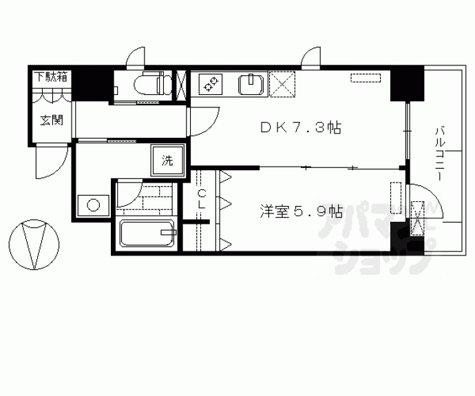 【ベラジオ五条堀川Ⅲ】間取