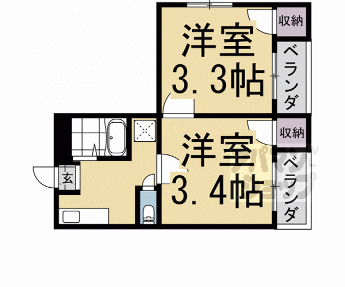 【ホワイトグリーン太秦】間取