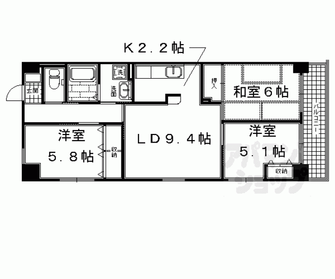 【グランウエスト綾小路】間取