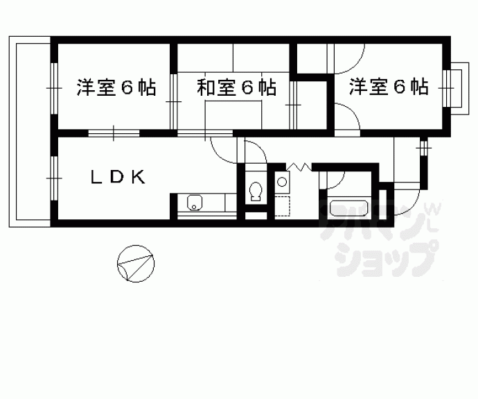 【嵯峨野ロイヤルハイツ】間取