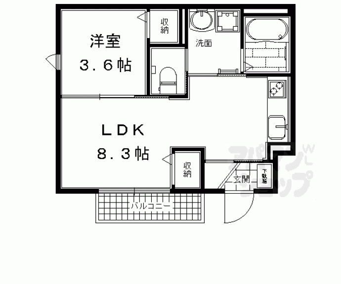 【シャーメゾン桂離宮東】間取