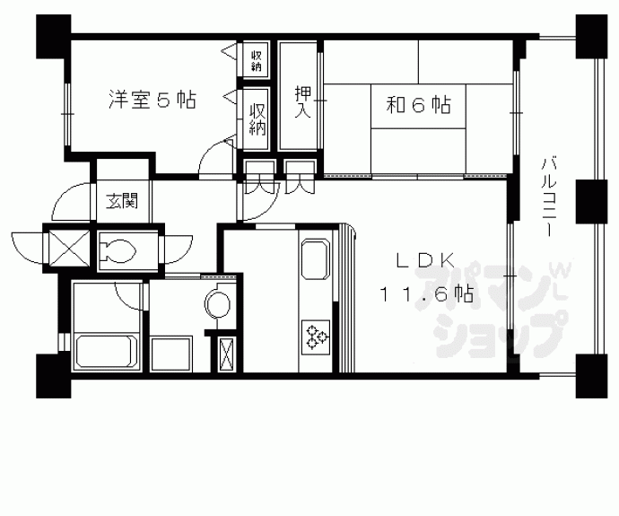 【パインフィールド洛南】間取