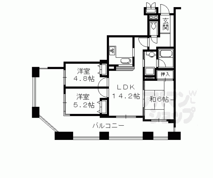 【パインフィールド洛南】間取