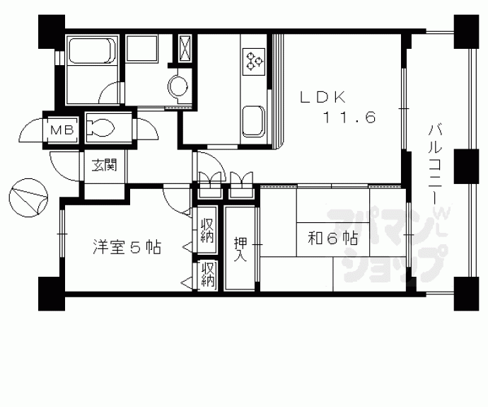 【パインフィールド洛南】間取